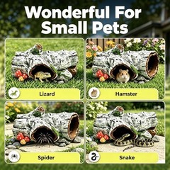 Reptile Hide Cave, Resin Hollow Tree Trunk Hideout, Terrarium Habitat Shelter…