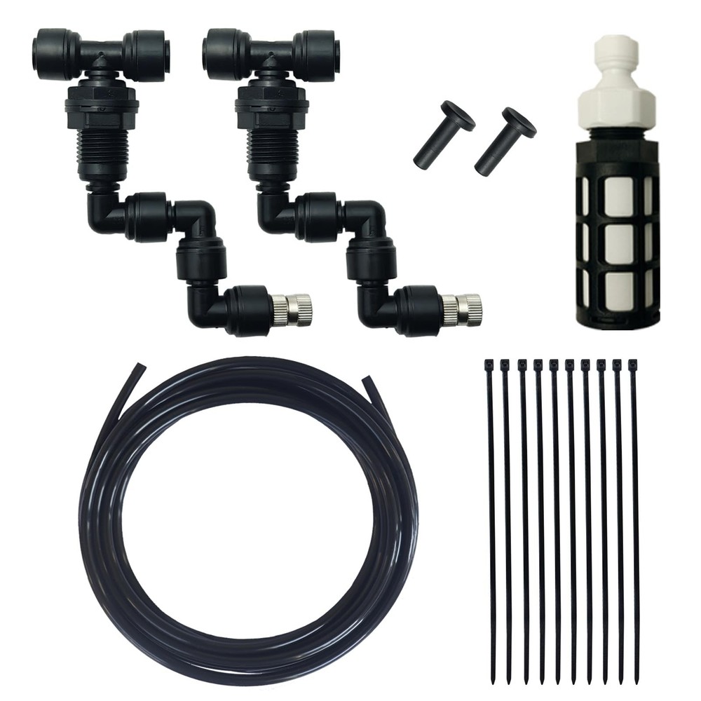 2 PCS Adjustable Reptile Mister Nozzles 16 Ft 1/4 Inch Tube Terrarium Black
