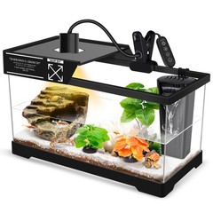 GOZILLA Turtle Tank Kit(Tank+Lamp+Filter), Upgrade PC Turtle Tank Starter Kit…