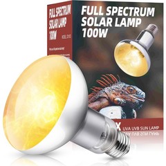 100W Reptile Heat Lamp Bulb Full Spectrum UVA UVB, Sun Lamp Basking Light for…
