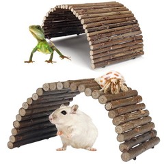 QUOZUO 2PCS Reptile Hideout Hermit Crab Bendable Bridge, Wooden Hermit Crab H…