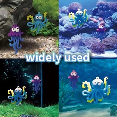 Aquarium Ornament, 2 Pcs Fish Tank Decorations Floating Decor Octopus with Fl…