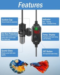 AquaMiracle Mini Aquarium Heater 20W Small Fish Tank Heater for 2-4 Gal Tanks…