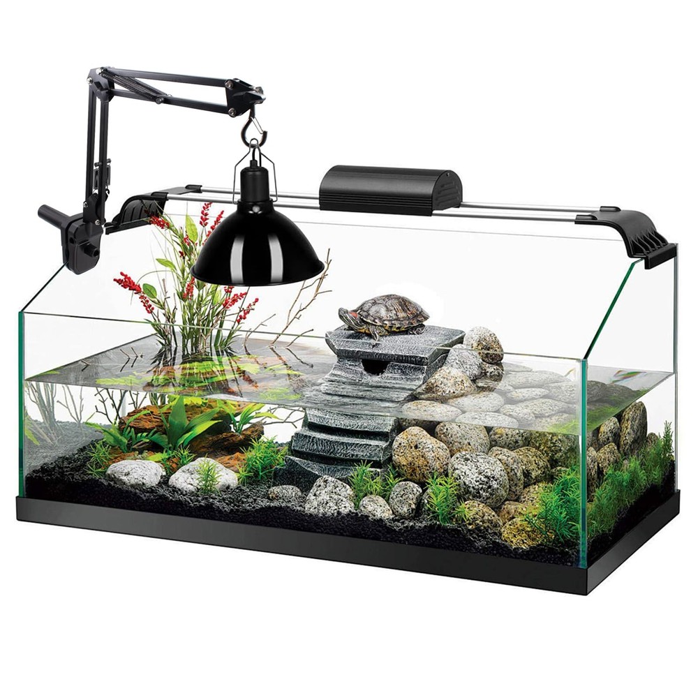 Reptile Heat Lamp Stand Clip-Type, Black Metal Multi-Position Adjustable Ligh…