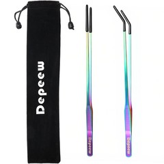 Depeew Reptile Feeding Tongs, Stainless Steel Tweezers Set, Colorful