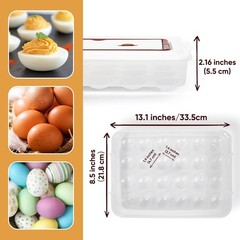 77L Deviled Egg Containers with Lid (Set of 2), Plastic Deviled Egg Tray Carr…