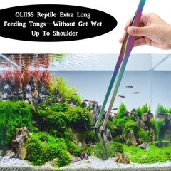 OLIISS Reptile Feeding Tongs with Rubber Tip – 15″ Extra Long Tweezers for Aq…