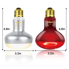 Reptile Heat Lamp Blub, 2Pack 100W Day & Night Reptile Heat Lamp, UVA Dayligh…