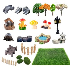 23 Pcs Fairy Garden Miniatures for Jumping Spider Habitat Accessories