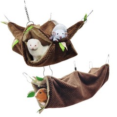 Ferret Rat Hammock Tunnel Toys Cage Accessories, Guinea Pig Hideout Tunnel, W…
