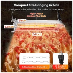 Durable 400W Carbon Fiber Heat Lamp for Chicken Coop