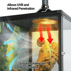 18″ x 18″ x 36″ Chameleon Cage with Metal Mesh & Background Sticker, 50 Gallon