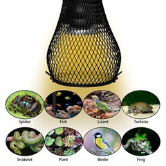 Reptile Heat Lamp,Reptile Light Heater Guard Basking Heater Lamp with Guard