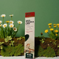 Zilla Terrarium Liner Green 30 Gal – 11.75″ x 35.5″ Reptile Cage Carpet Mat