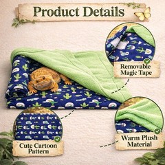 Bearded Dragon Tank Accessories, Reptile Bedding Hammock Soft Fabric Warm Sle…