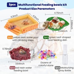 5 Pack Hermit Crab Water Pool Hermit Crab Food Bowl Dish Reptile Terrarium Wa…
