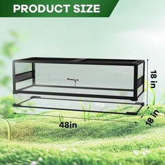 67 Gal Reptile Terrarium Glass,Stackable Tank with Front Doors & Waterproof Base