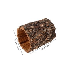 Natural Cork Bark Round Reptile Hideout-Hollow Tree Trunk Climbing Hide-Woode…