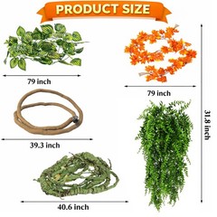 Grddaef Reptile Vines Plants for Terrarium, Flexible Vines Jungle Climbing Br…