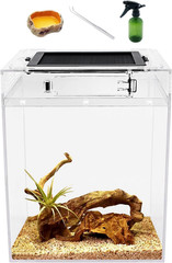 Reptileg Growth Reptile PC Terrarium, 8”X 8”X 11” with Top Sliding Door Scree