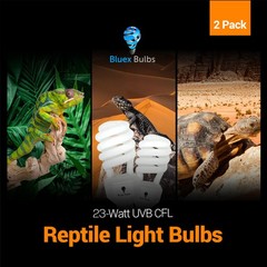 2 Pack 23-Watt Reptile Bulb Desert UVA UVB Light – 10.0 UVB Reptile Light – C…