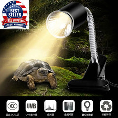 50W Halogen Bulb Included Reptile Heat Lamp Adjustable Gooseneck Aquarium Tank H