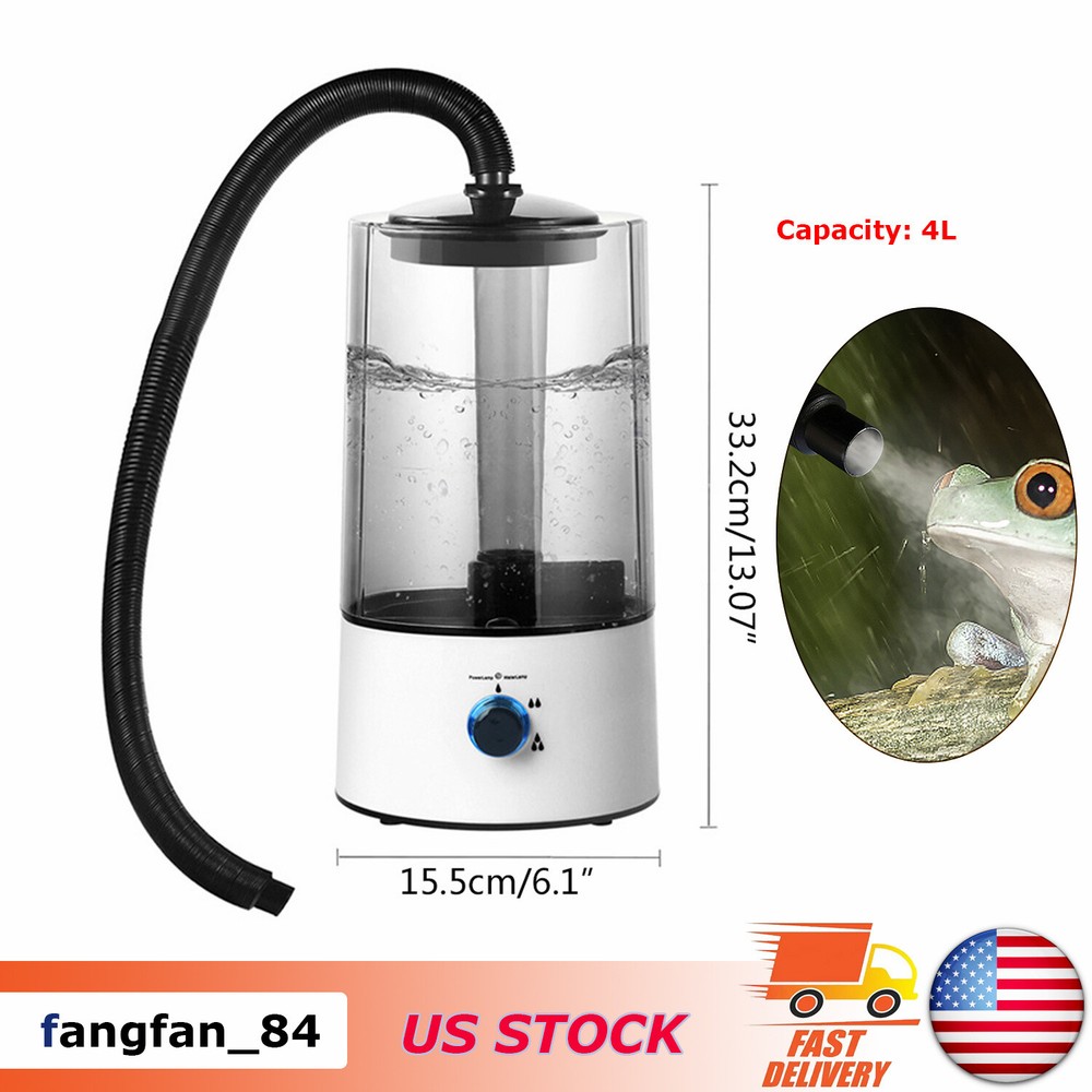 Reptile Fogger Terrariums Humidifier Fog Machine with 4L Tank & Adjustable Hose