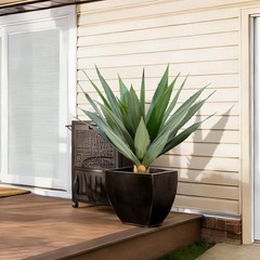 2.6FT Artificial Spiked Agave Plants Tall,32″Fake Silk UV Resistant Plants wi…