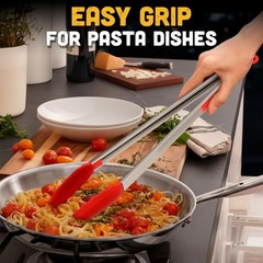 17.3″ Extra Long Tongs with Silicone Tip & Stainless Steel Frame — BBQ Ton