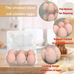 150 Pack Half Dozen Egg Cartons Bulk, 2×3 Clear Plastic Chicken Egg Holders, …