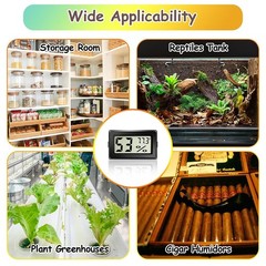 2PCS Reptile Thermometer and Hygrometer Gauge Adhesive Digital Terrarium Hygr…