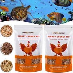 2LBS Mighty Crunch Mix Aquatic Turtle Food Dried Mealworm River Shrimp Crickets