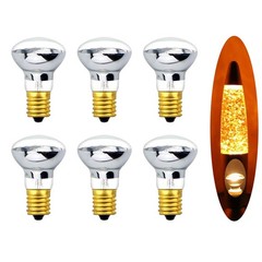 40W E17 R39(R12) Lava Lamp Reflector Bulb and 6 Count (Pack of 1), Silver