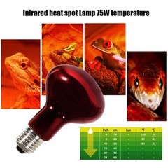 Infrared Heat Lamp Bulbs 75W 2 Pack,Red Basking Spot Light Bulb Reptile Heati…
