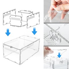 REPTI ZOO Large Tarantula Enclosure Spider Enclosure 14″ X 8″ X 6″, 2 in 1 Ac