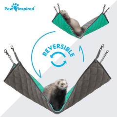 Hanging Fleece Hammock for Small Animals, Gray/Green
