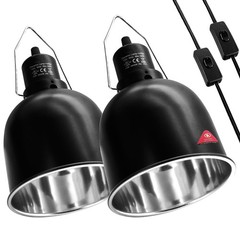 MECESOR Reptile Light Fixture, 2 Packs 5.5 Inch Deep Dome Lampshade, Reptile …