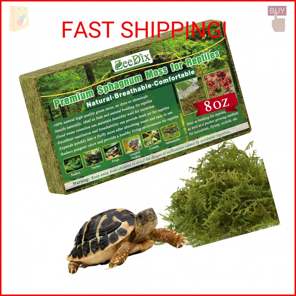 ZeeDix 8 OZ Premium Sphagnum Moss for Reptiles