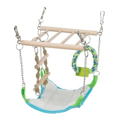 Small Animal Suspension Bridge, Hanging Cage Accessory with Hammock and Climb…