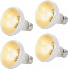 (4-Pack Reptile Heat Lamp Bulbs 50W – UVA Daylight Basking Light Bulbs for Repti
