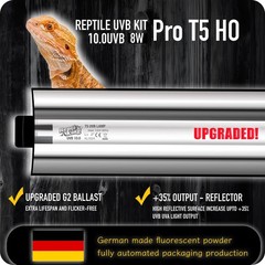 Upgraded T5 UVB Reptile Light, 10.0 UVB 8W German Made Fluorescent Lamp and F…