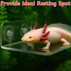 Axolotl Hammock Ledge for Aquarium and Feeding Dish, Axolotl Hammock with Cer…