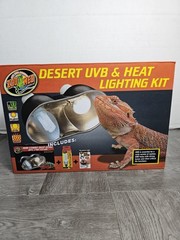 Desert UVB & Heat Complete Lighting Kit Reptile Terrarium Dual Heating Light NIB
