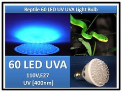Doc Brown Pet Snake Dragon Reptile 60 LED UV UVa Light Bulb 110 240V E27 USACert