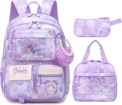Alrisg Girls Backpack School Bag Kids 17 Inch Purple