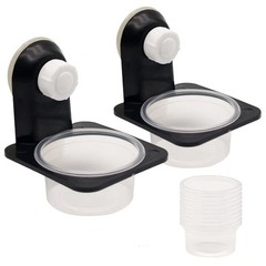 Double Crested Gecko Feeding Ledge with 10 Pcs 0.5oz Bowls, Detachable black