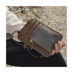 Polare Full Grain Leather Neck Wallet RFID Blocking Conceal Pas… Fast USA SHIP