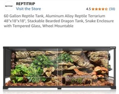 Reptitrip Reptile Enclosure – Front opening – 48″ x 18″ x 18″ (60 gal.) – Glass
