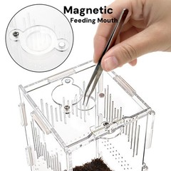 YIMITEE 4″x4″x8″ Jumping Spider Enclosure, Acrylic Tarantula Tank, Clear