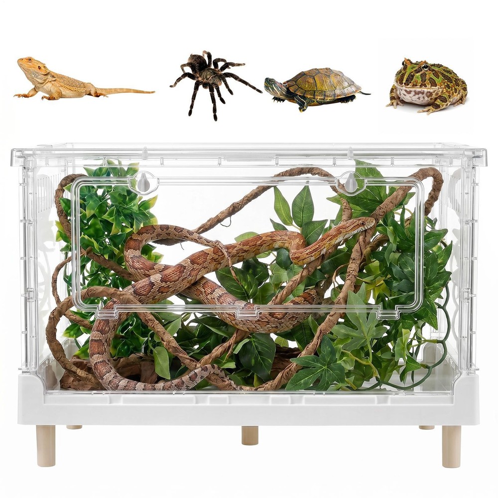 28″x18″x17″ Reptile Enclosure 30 Gallon Large Reptile Terrarium Habitat Tank